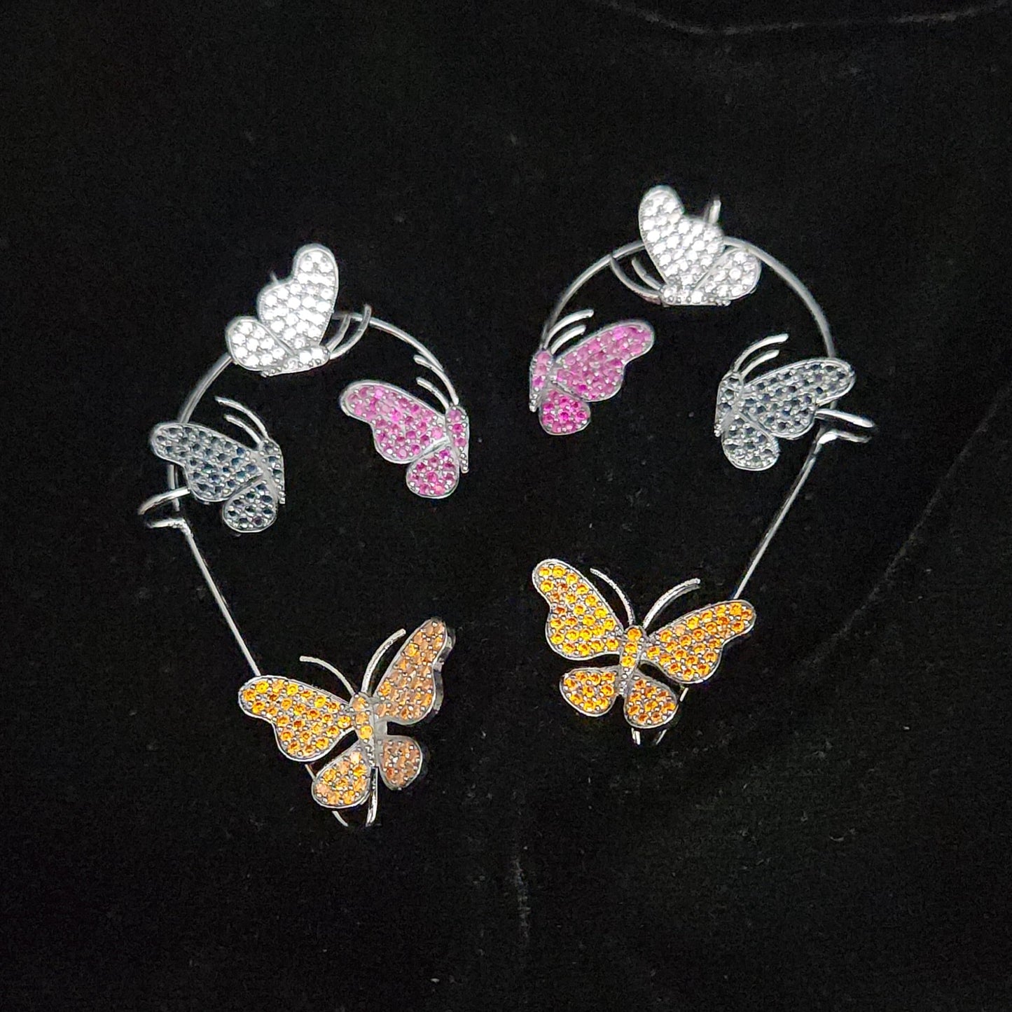 Vibrant Butterfly Motif Designer Ear Cuffs