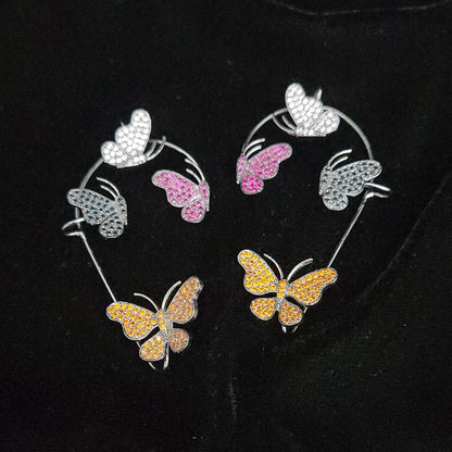Vibrant Butterfly Motif Designer Ear Cuffs