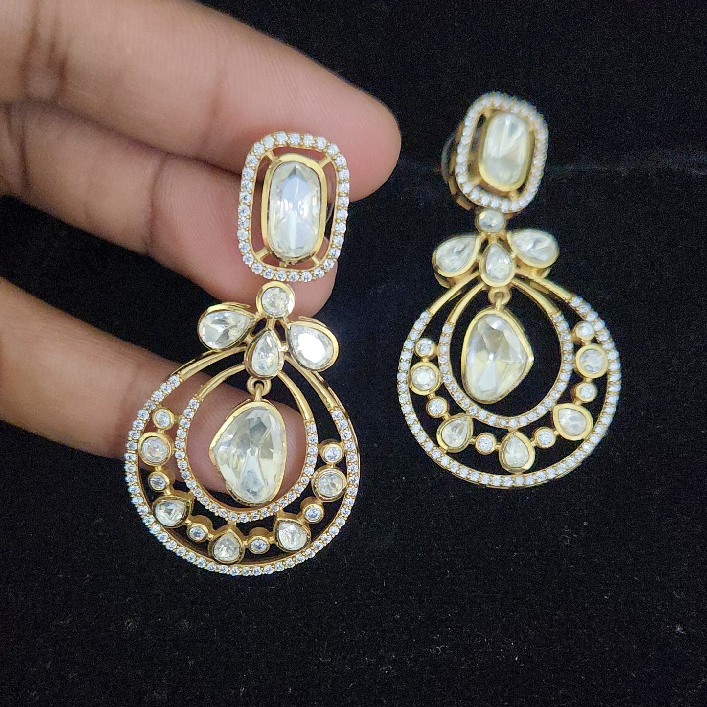Exquisite Chandbali Moissanite Designer Earrings