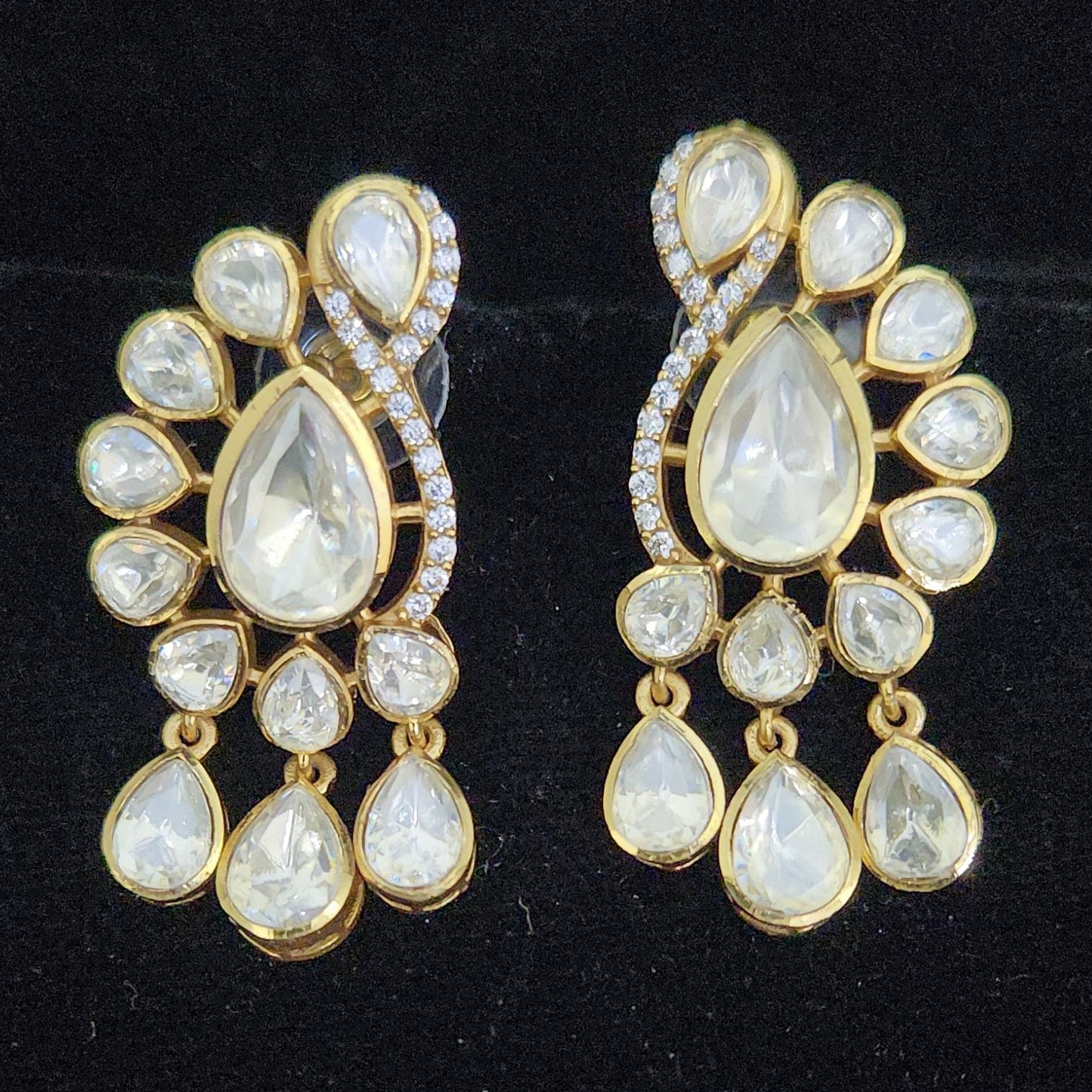 Majestic Peacock Motif Moissanite Designer Studs