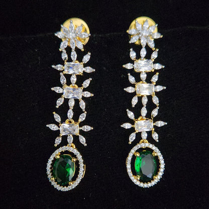 Exquisite Floral Emerald Designer Earrings
