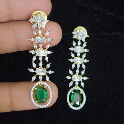 Exquisite Floral Emerald Designer Earrings
