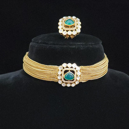 Exquisite Emerald and Moissanite Teardrop Choker Set