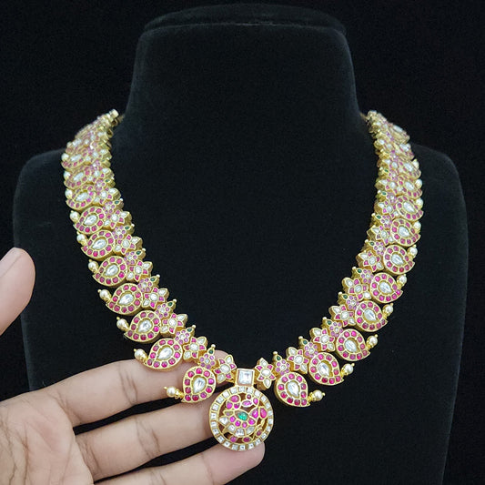 Heritage Jadau Kundan Mango Motif Short Haram