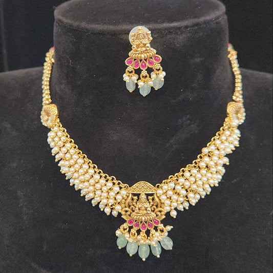 Lakshmi Devi Mesh Chain & Beads Set