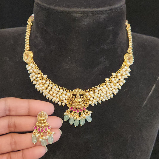 Lakshmi Devi Mesh Chain & Beads Set