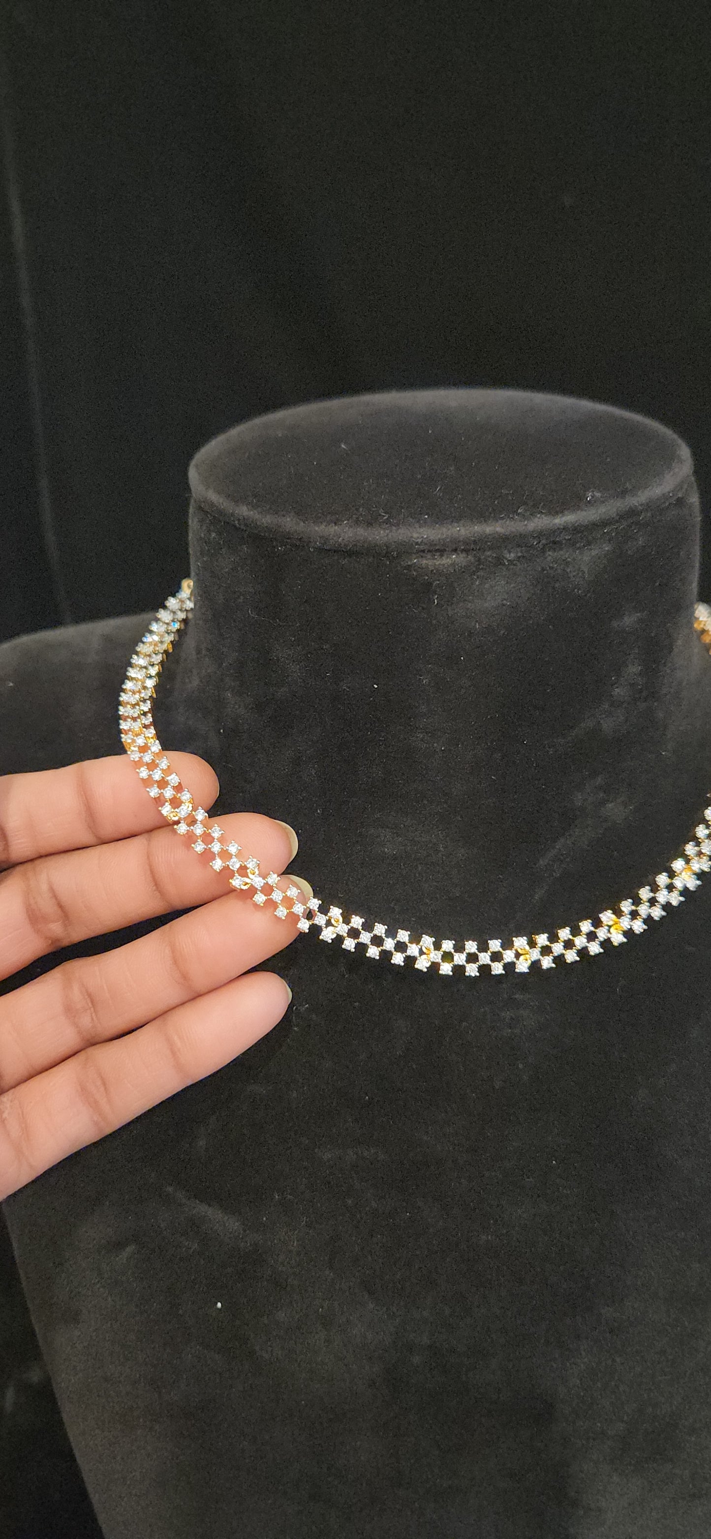 Sophisticated Checks CZ Designer Necklace for Kids and Mommies