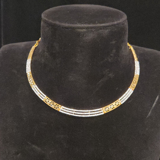 CZ Floral Designer Gold Finish Kante