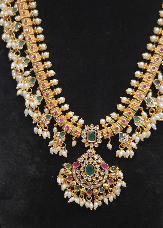 Traditional Matt Finish Guttapusalu Haram Set