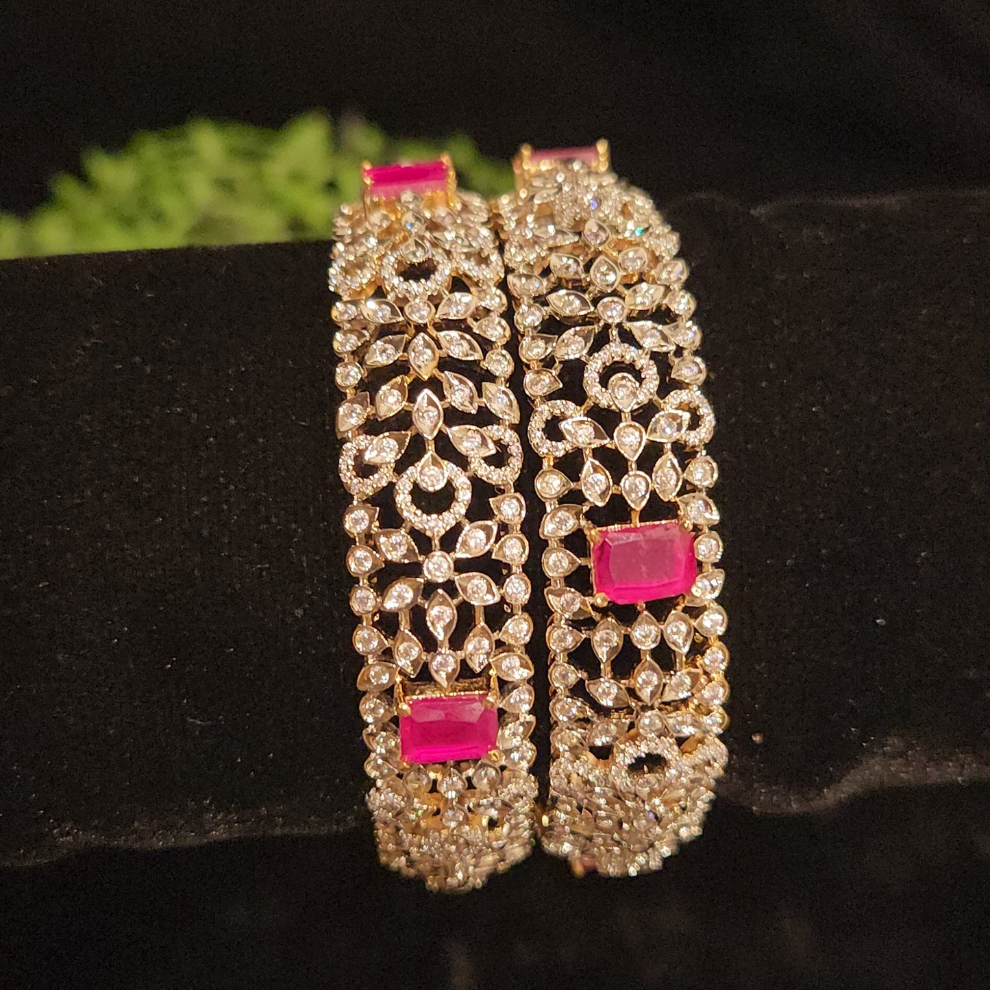 Designer CZ Floral Bangles