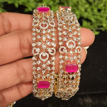 Designer CZ Floral Bangles