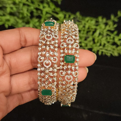 Designer CZ Floral Bangles