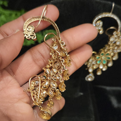 Artistic Floral Tear Drop Ear Cuffs -Mehendi Victorian finish