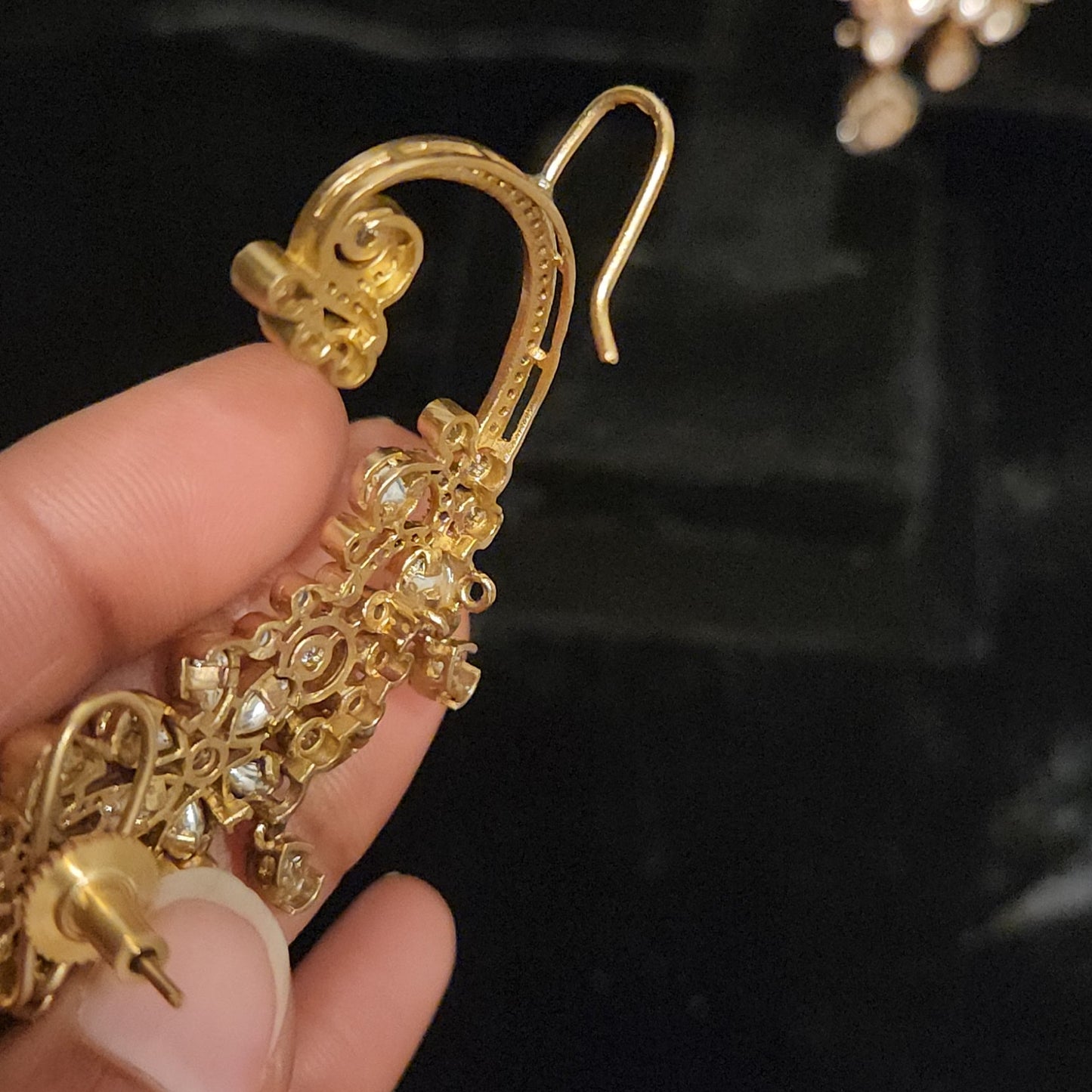 Artistic Floral Tear Drop Ear Cuffs -Mehendi Victorian finish