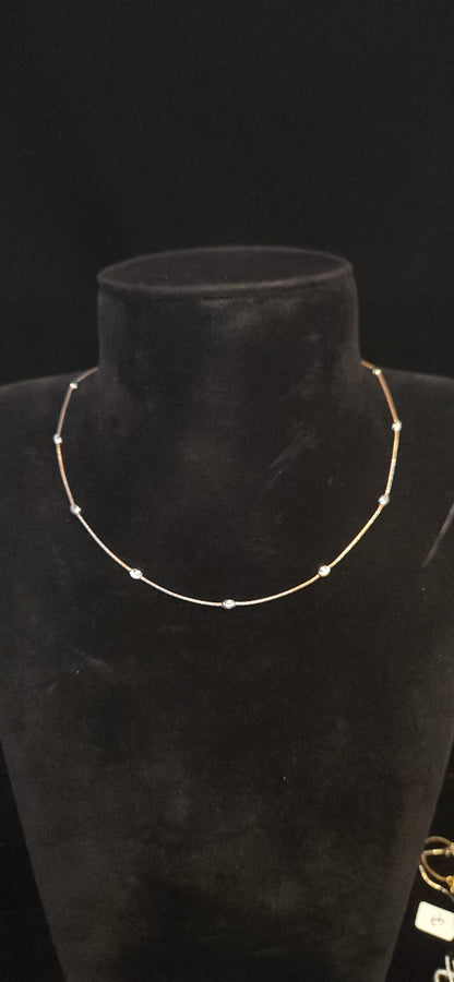 92.5 Silver Moissanite Motif Chain