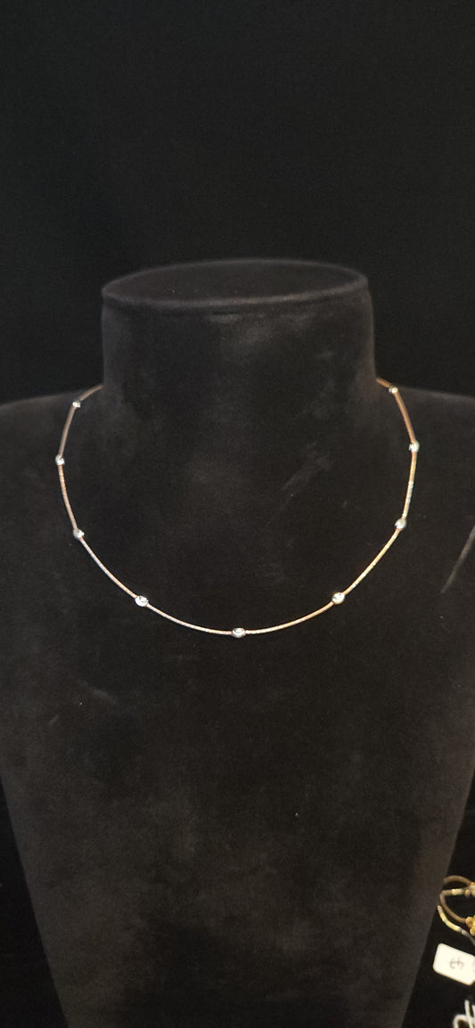 92.5 Silver Moissanite Motif Chain