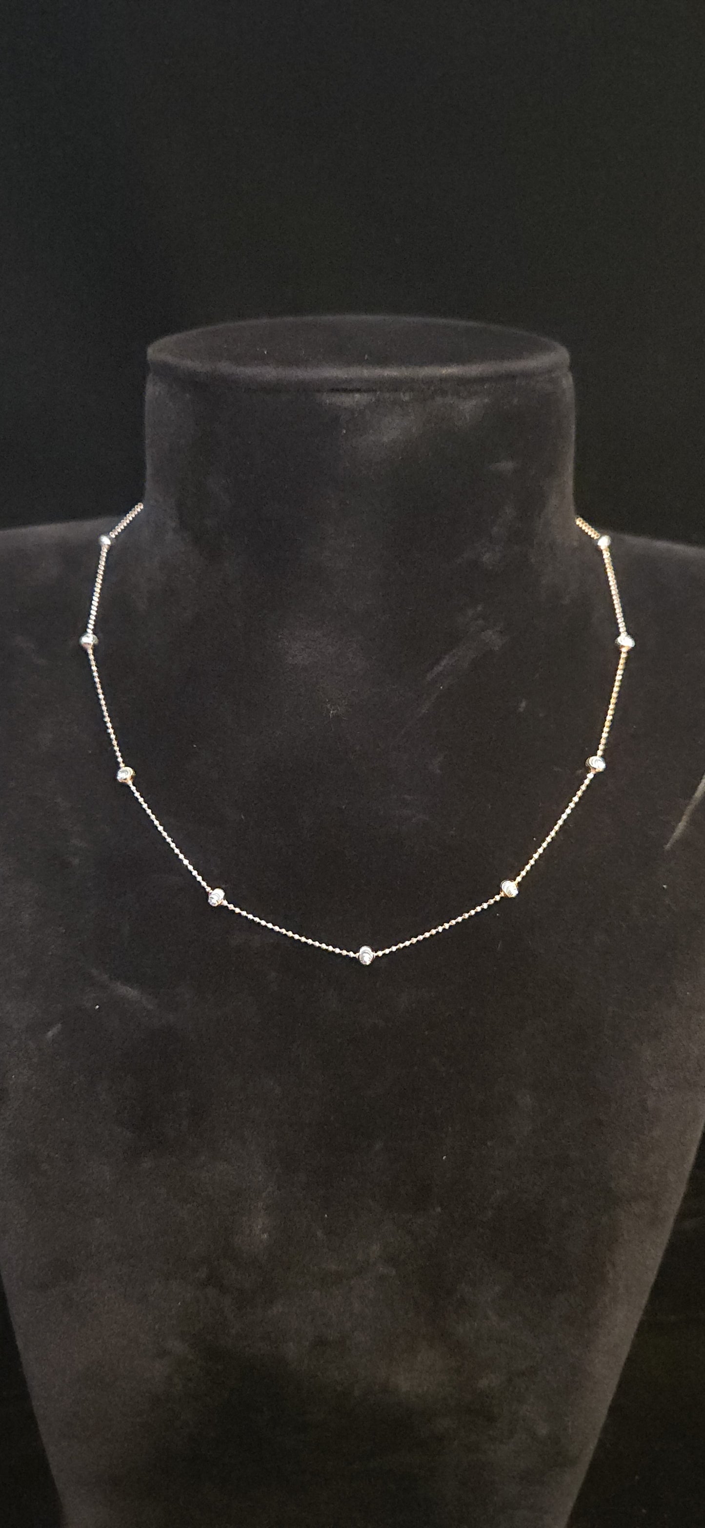 92.5 Silver Moissanite Floral Motif Chain