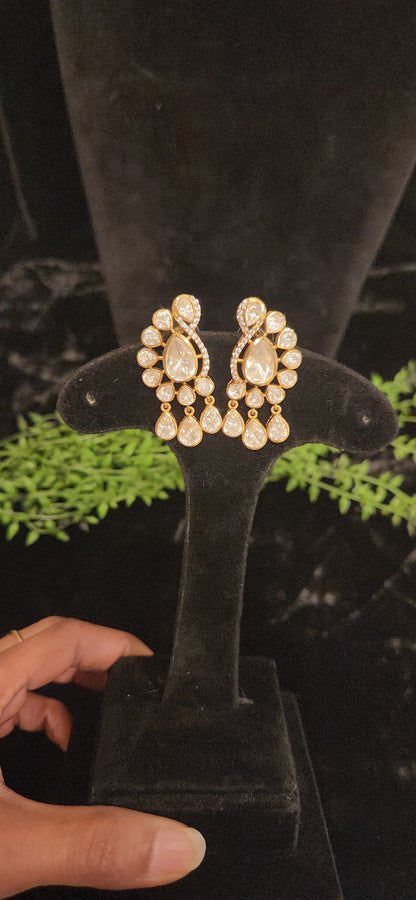 Majestic Peacock Motif Moissanite Designer Studs