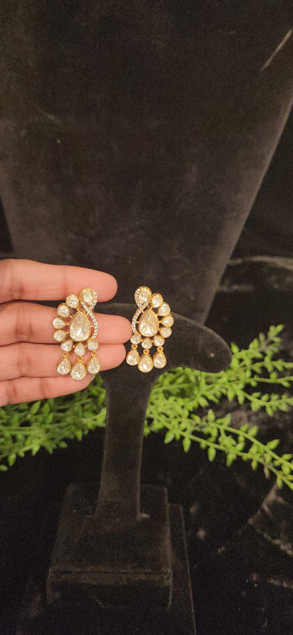 Majestic Peacock Motif Moissanite Designer Studs