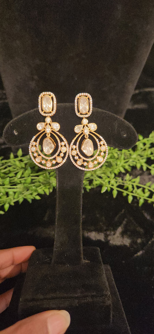 Exquisite Chandbali Moissanite Designer Earrings