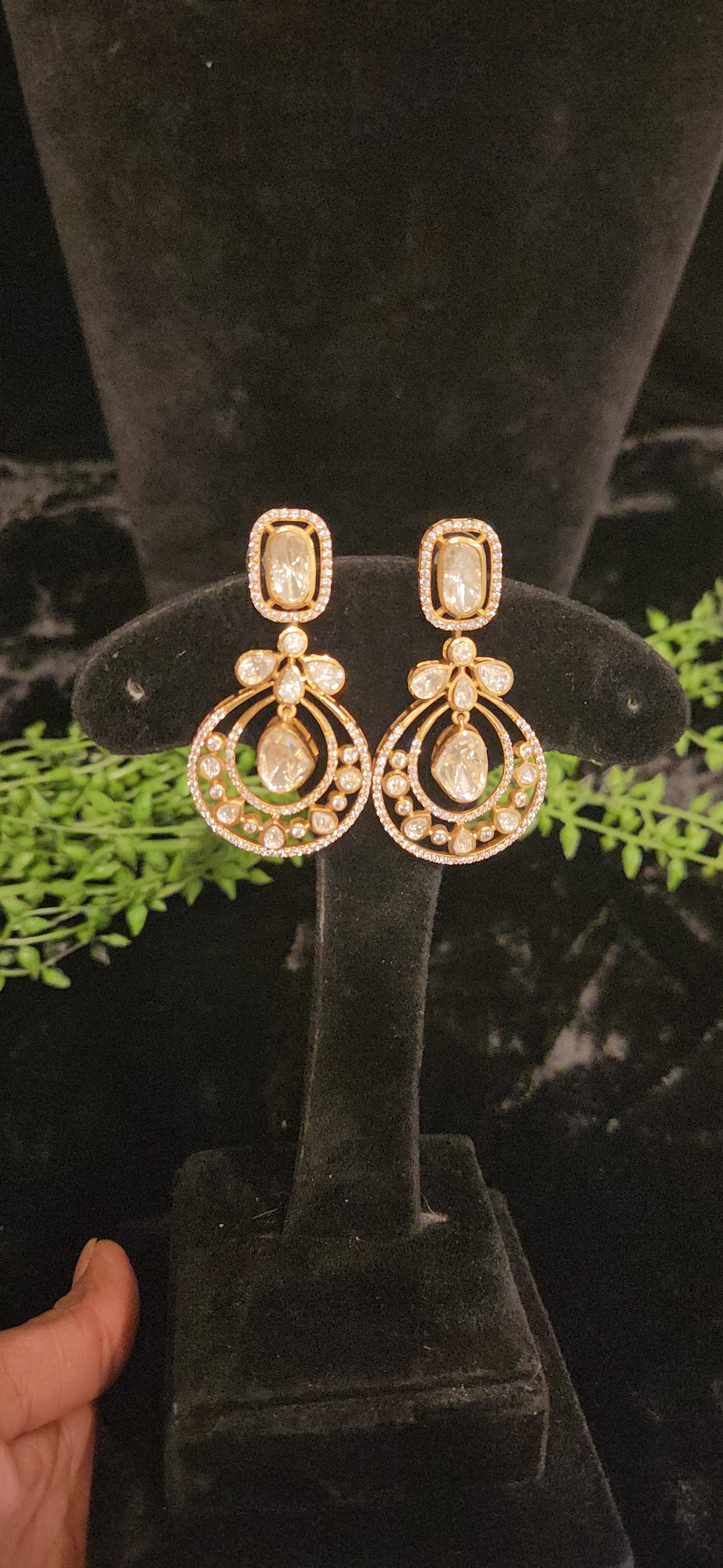 Exquisite Chandbali Moissanite Designer Earrings