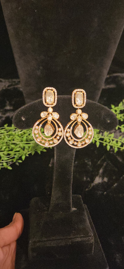 Exquisite Chandbali Moissanite Designer Earrings