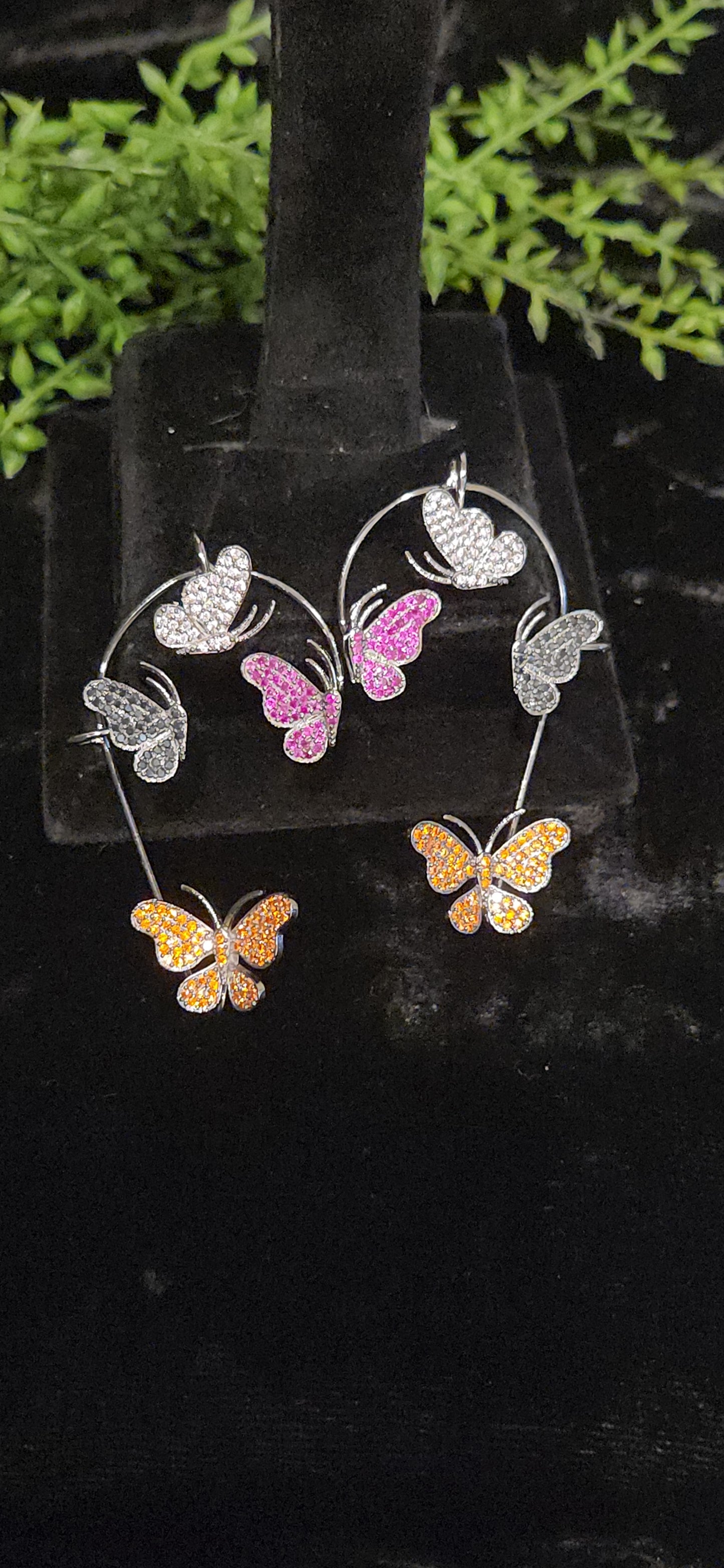 Vibrant Butterfly Motif Designer Ear Cuffs