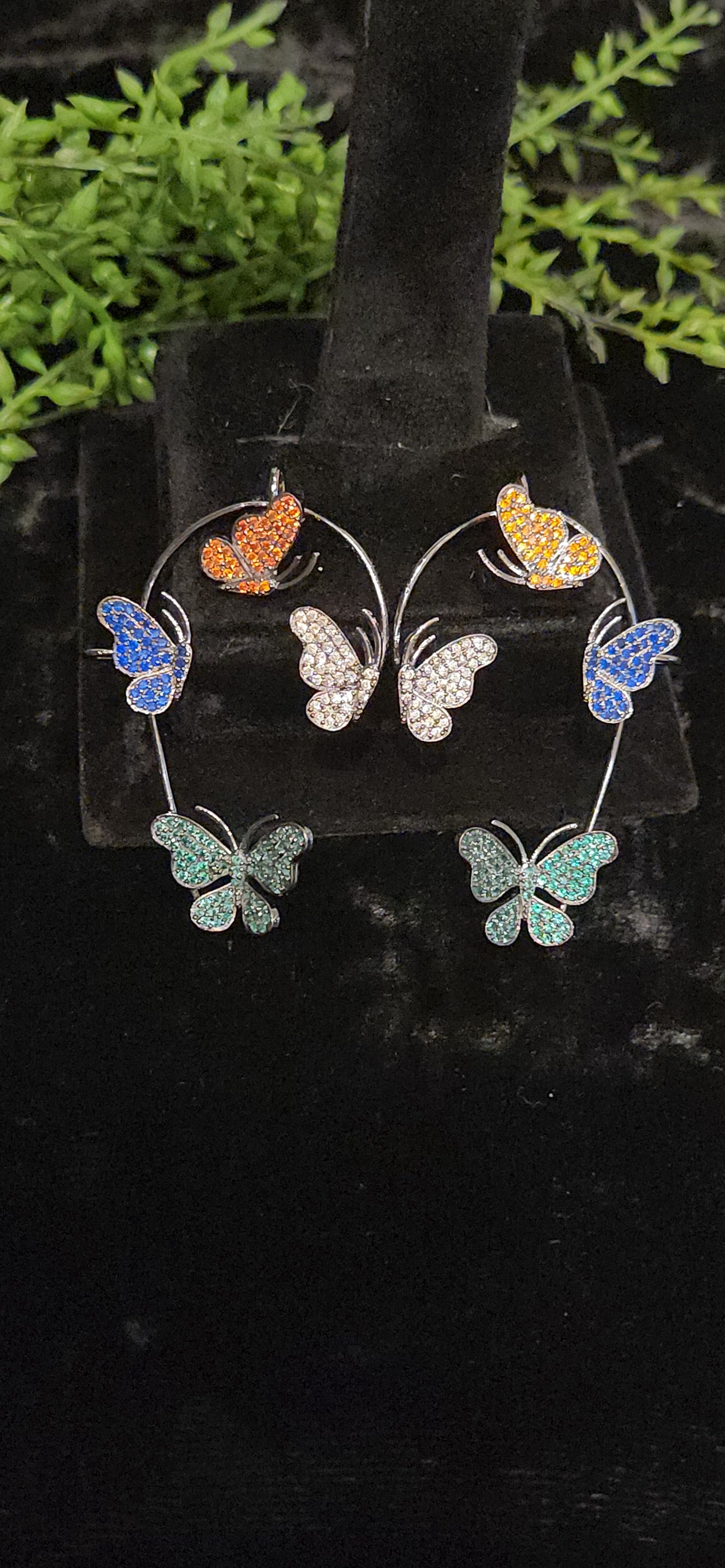 Vibrant Butterfly Motif Designer Ear Cuffs