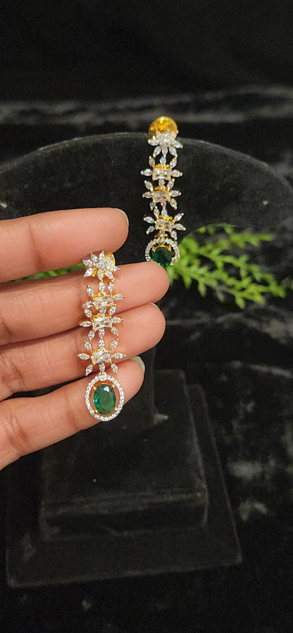 Exquisite Floral Emerald Designer Earrings