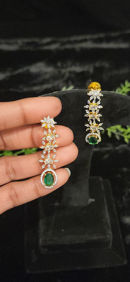 Exquisite Floral Emerald Designer Earrings