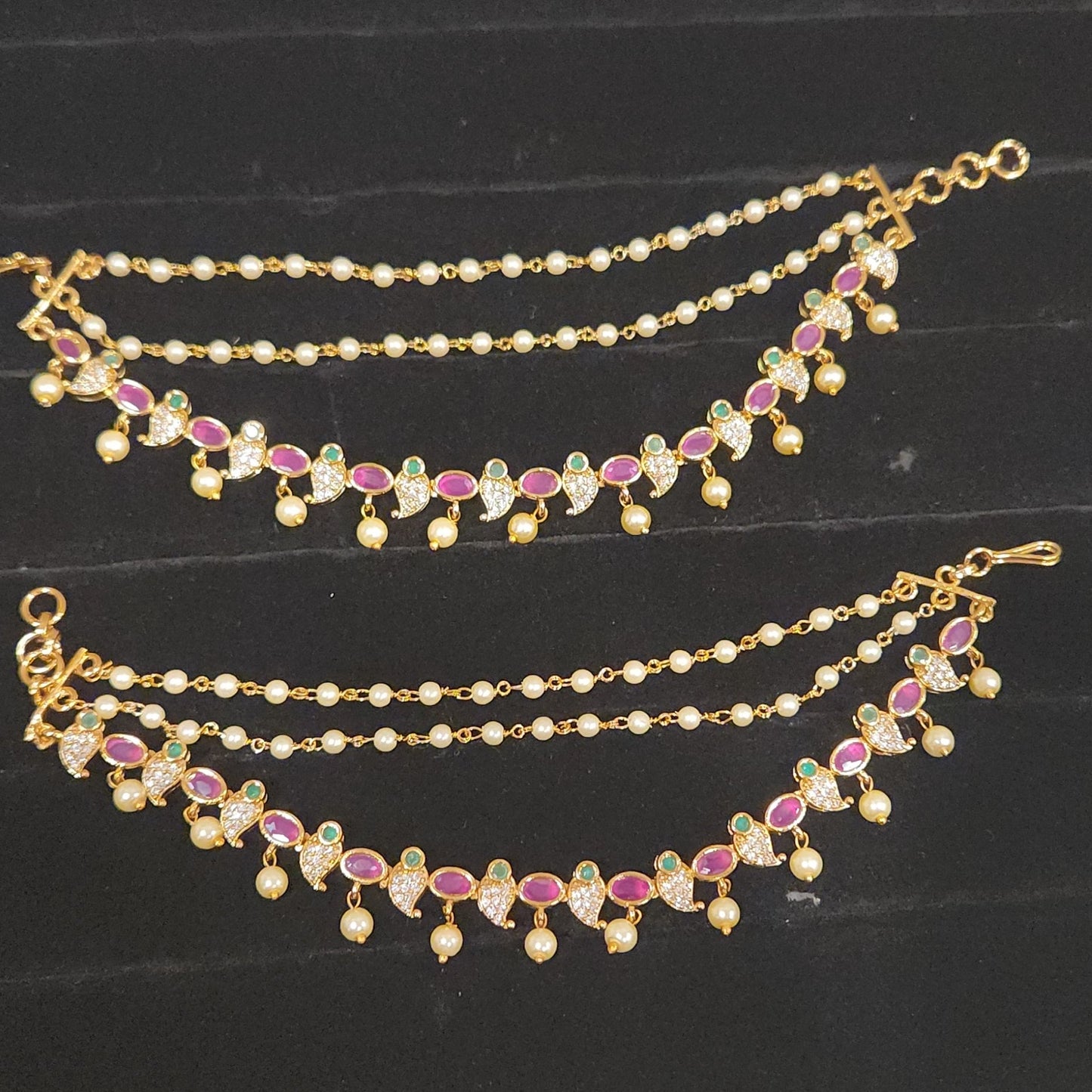 Exquisite CZ Mango Motif Ear Chains