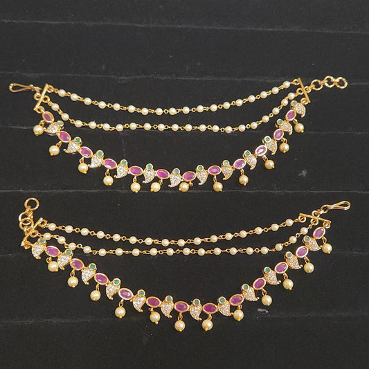 Exquisite CZ Mango Motif Ear Chains