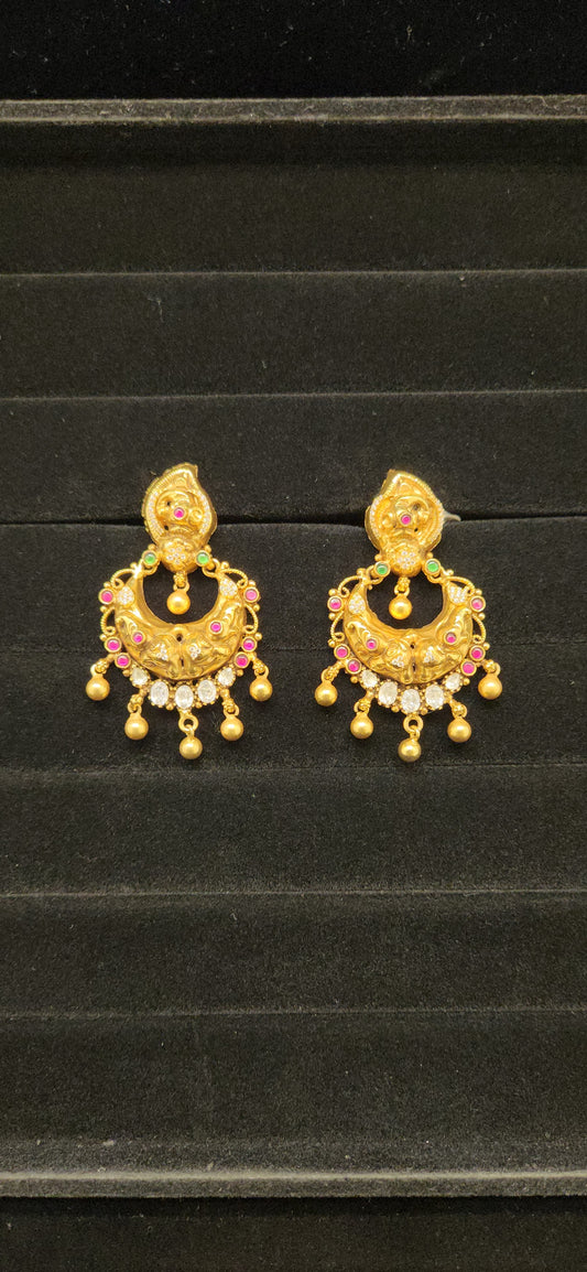 92.5 Silver Elephant Chandbali Earrings