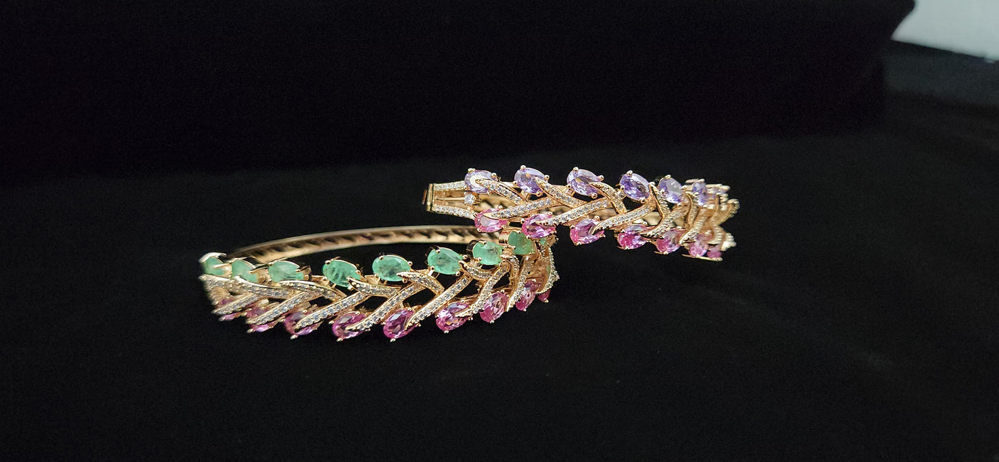 Charming Handcrafted Rose Gold Leaf Jewelry Bracelet