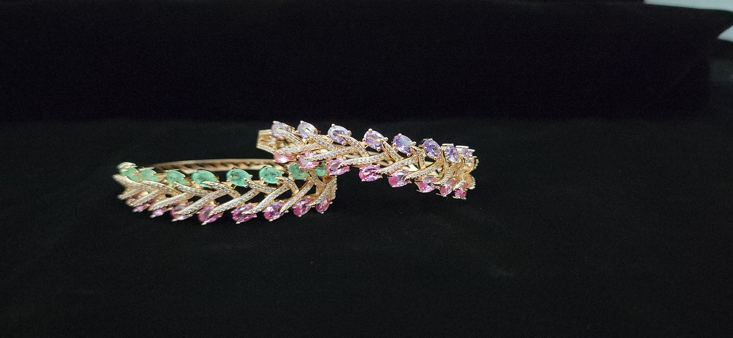 Charming Handcrafted Rose Gold Leaf Jewelry Bracelet