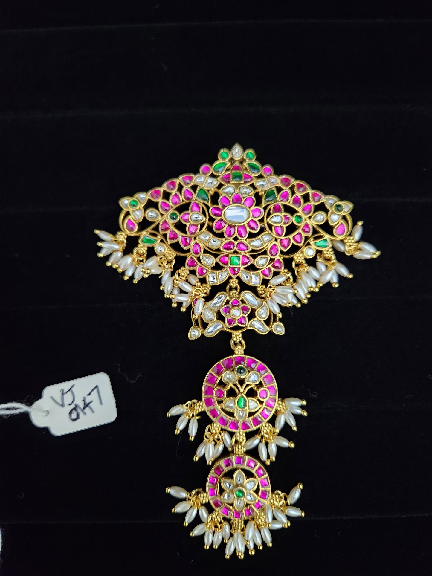 Luminous Traditional Multicolor Kundan Long Pendant