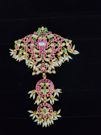 Luminous Traditional Multicolor Kundan Long Pendant