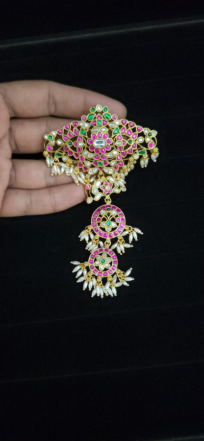 Luminous Traditional Multicolor Kundan Long Pendant