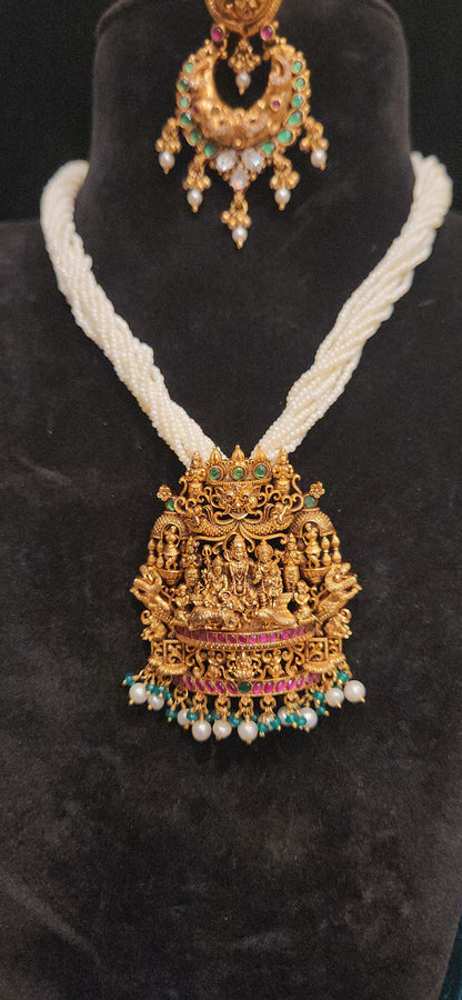 92.5 Silver Divine Temple Pearl Haram Set