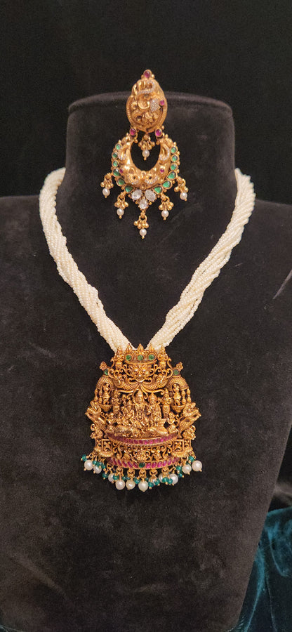92.5 Silver Divine Temple Pearl Haram Set