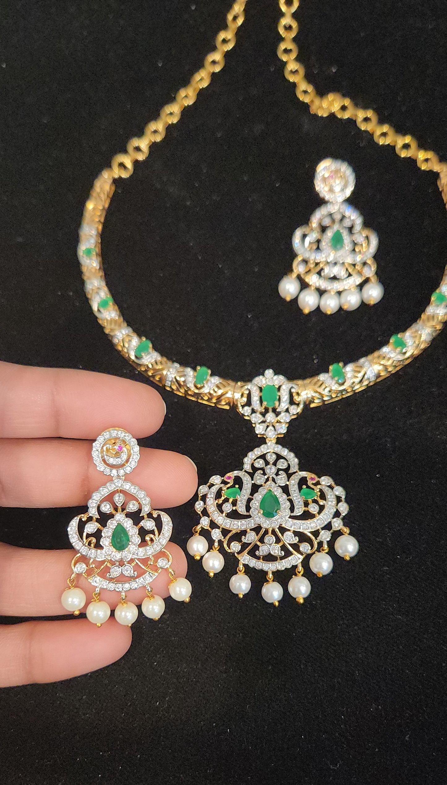 Royal Green Pearl CZ  Kante
