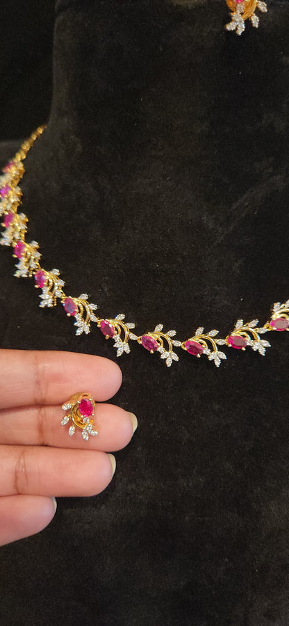 Elegant CZ Necklace Set