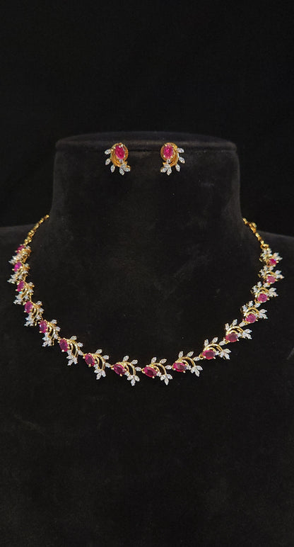 Elegant CZ Necklace Set