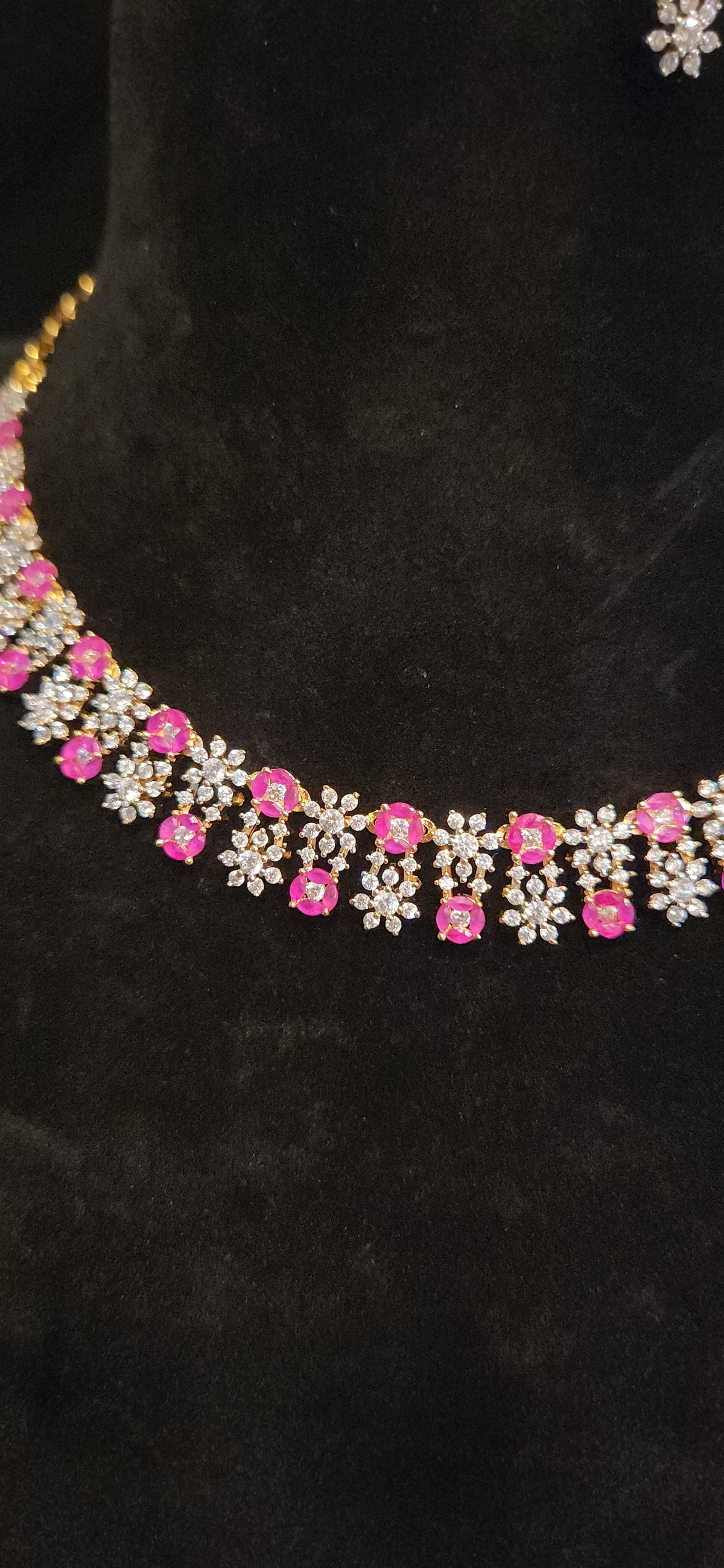 Luxury CZ Floral Necklace Set