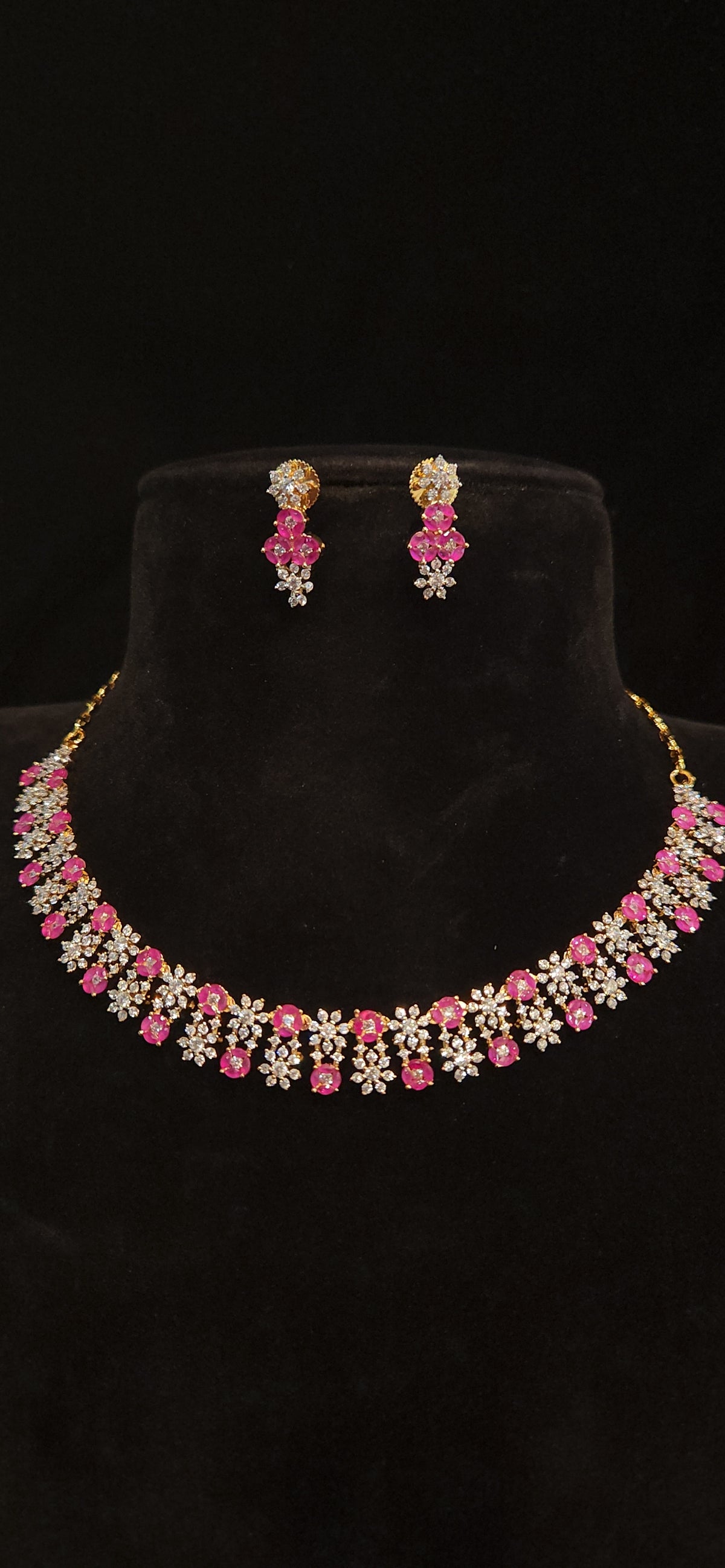 Luxury CZ Floral Necklace Set