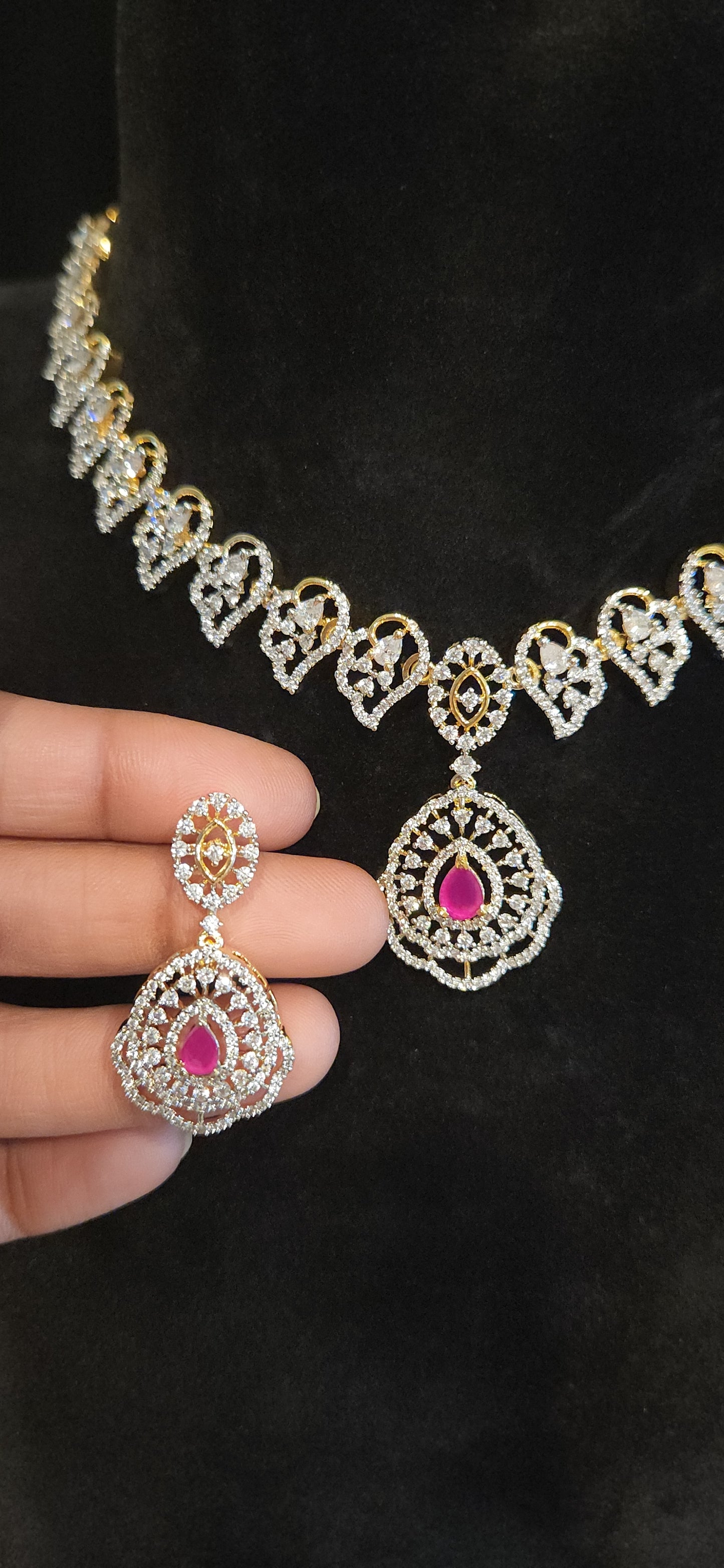 Pretty CZ  Necklace Set