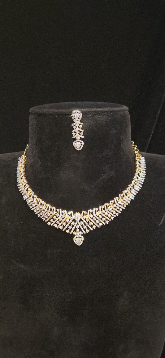 Elegant CZ Necklace Set