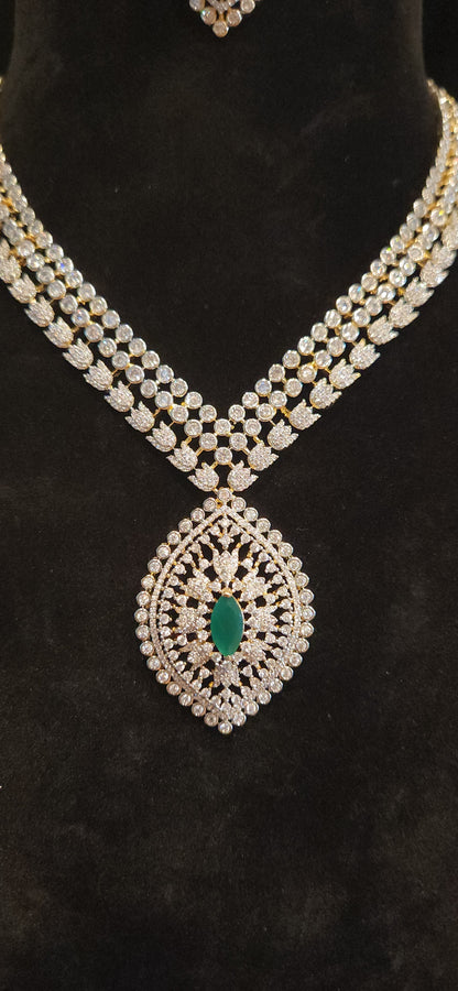 Radiant CZ Diamond Finish Necklace Set
