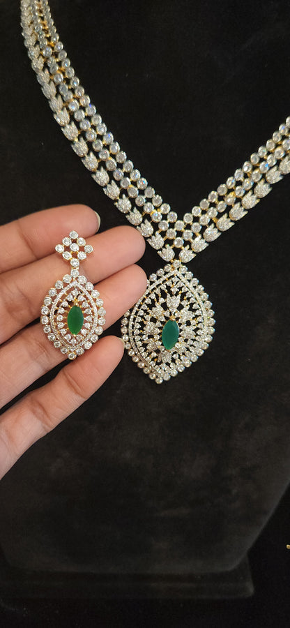 Radiant CZ Diamond Finish Necklace Set