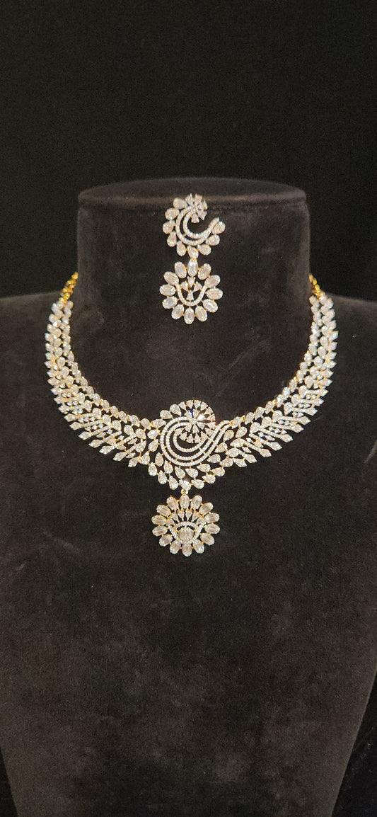 Elegant CZ Necklace Set